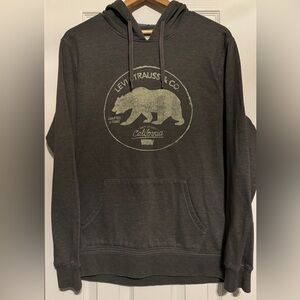 LEVI’S LIKE NEW MEN’S LOGO ATHLETIC HOODIE IN GRAY SIZE LARGE
